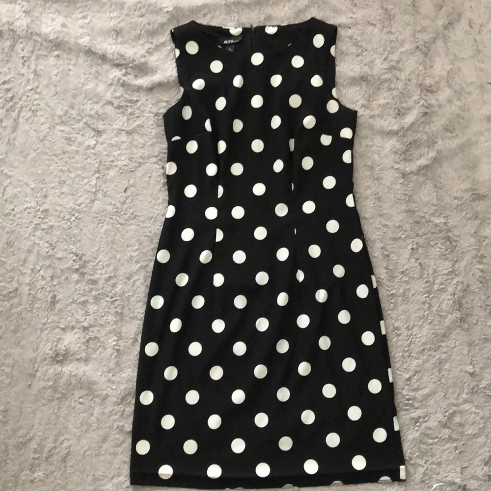 Polka dot black & white dress